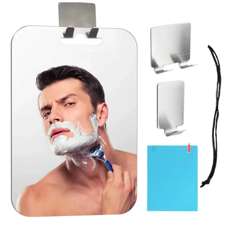 1pcs Miroir acrylique avec miroir de douche d'aspiration murale pour homme rasage des femmes maquillage de voyage portable accessoires de salle de bain