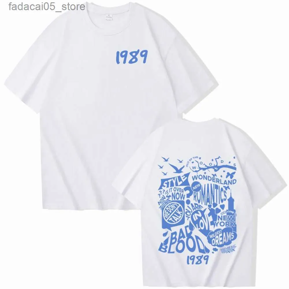 Męskie koszulki Taylor 1989 Prezenty koszulowe o północy dla fanów album muzyczny Swiftie O-Neck Śliczne krótkie rękawy Q240425