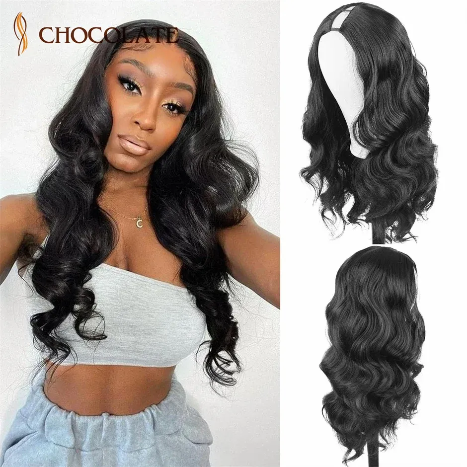 Wigs Body Wave V Part Wig 1430 Inch V Part Human Hair Wig For Women Brazilian No Leave Out Glueless Full Machine Made Wigs