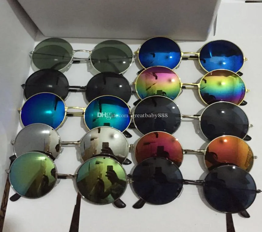 13 colors Children039s Sunglasses Cool Metallic colorful reflective sunglasses round Frame boys girls Sunglasses C21828395745