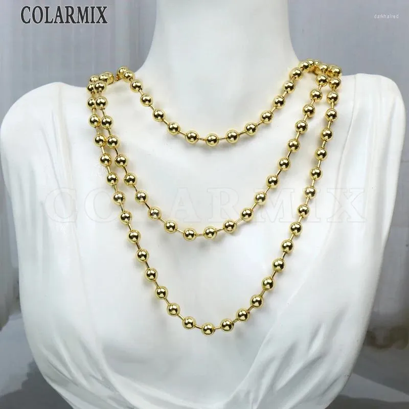 Chains 10 Strand Gold Ball Necklace 18K Plated Beads Chain Wholesale Jewelry Accessories 52705