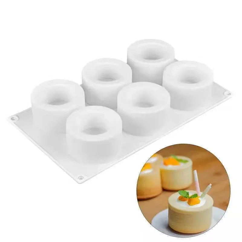 Vormen 6 holten rond siliconen muffin cake mal cupcake cup bakvormen huis keuken kookbenodigdheden cake decoreren gereedschap