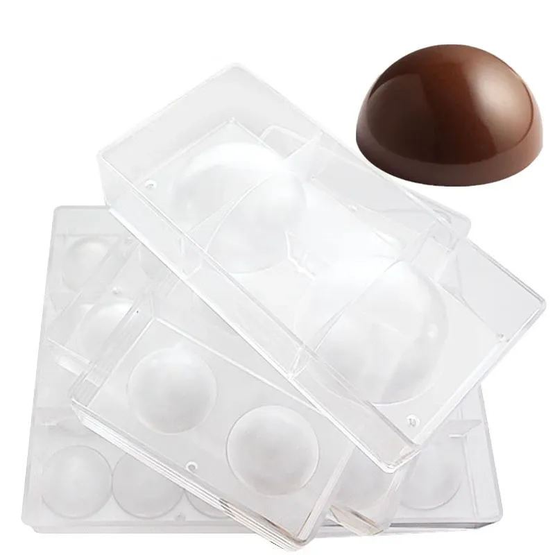 Moules de moule au chocolat moule en polycarbonate de chocolat à balle demi-balle 3d grande balle de chocolat bonbon moule