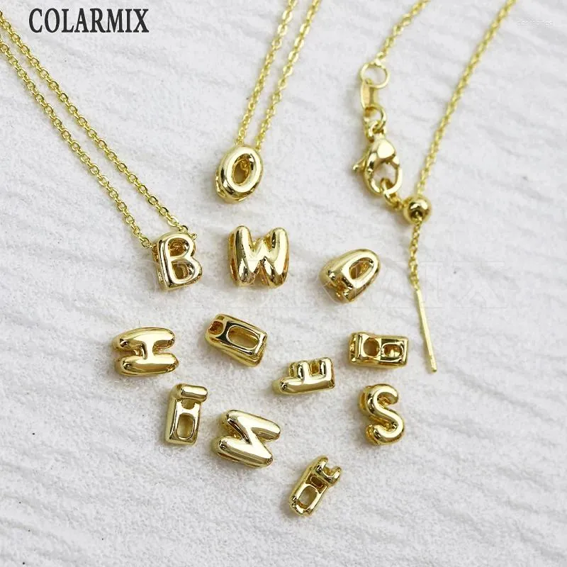 Chaînes 8 pcs mignonnes minuscule bulle initiale lettre pendente collier mini perle alphabet charmes femmes cadeau 53005