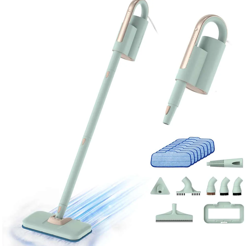 Newbealer Steam Mop NB602N -paket med 8 tvättbara mikrofiberdynor - kraftfull rengöring för mousserande golv, plattor och mattor