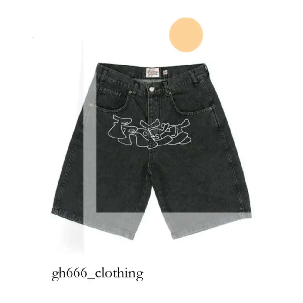 Kvinnors shorts y2k kvinnor streetwear byxor spindel spindelnät korean harajuku denim hip hop shorta byxor grunge bermudas jeans män kläder 240