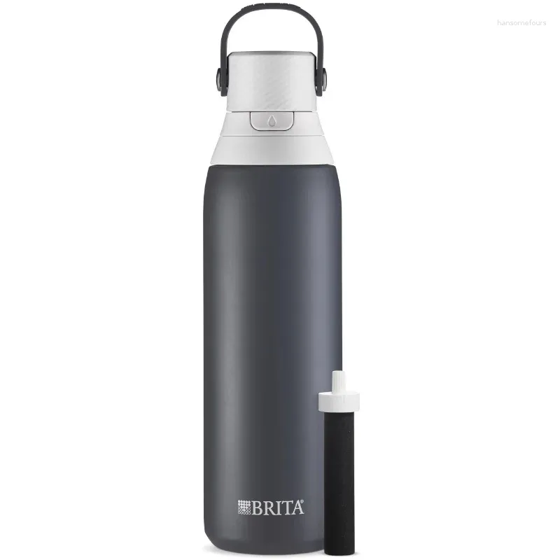 Tumblers Insulated Water Bottle With Straw 20 Oz Carbon Premium Stainless Steel Leak-Proof Filtration