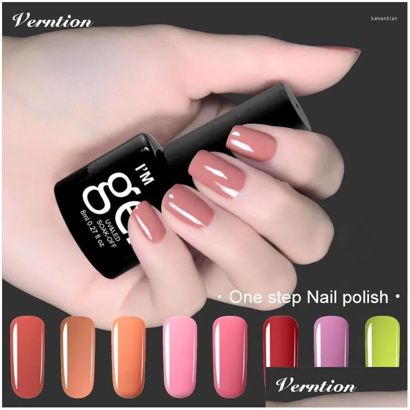 Nail Gel Wholesale- Verntion 8Ml 3In1 Polish Soak Off Uv Lacquer Vernis Semi Permanent Art Professional One Step Drop Delivery Othjj