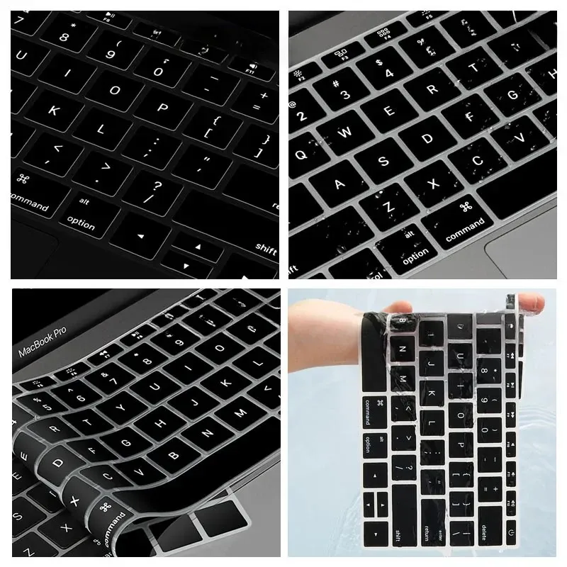 ES FR RU RU COUVERTURE DE CLAVIER DE L'ordinateur portable pour MacBook Air 13 M1 A2337 Clavier de clavier de protection en silicone Air13 A2179 A1932 A1466