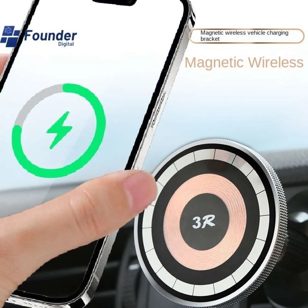 Support de téléphone de charge sans fil monté sur voiture, porte-téléphone d'aspiration magnétique de voiture adaptée à l'Apple Magsafe Fast Charging Nouveau modèle