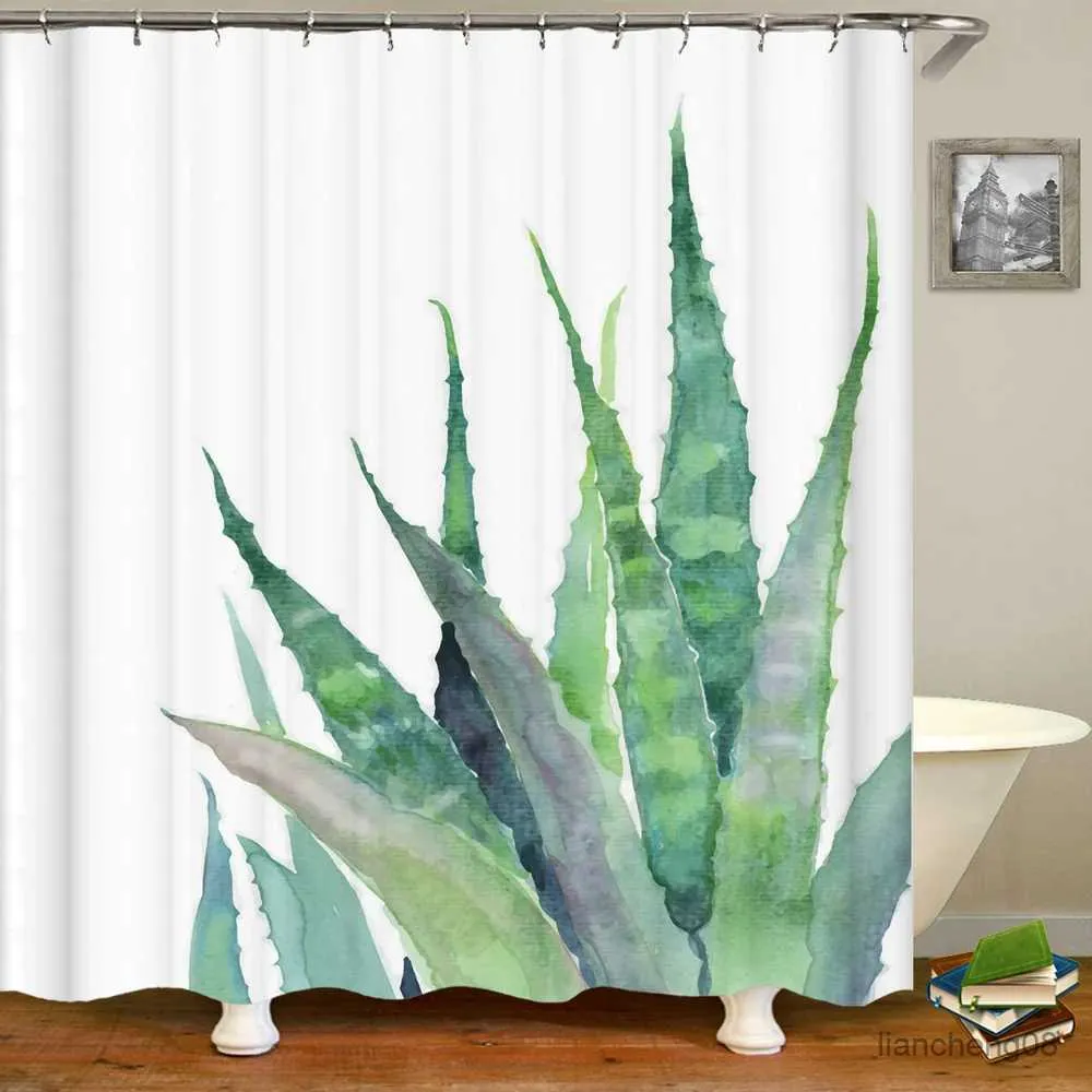Duş perdeleri yeşil bitkiler duş perdesi su geçirmez banyo perdesi polyester kumaş banyo perdeleri 3d baskılı banyo ekranı