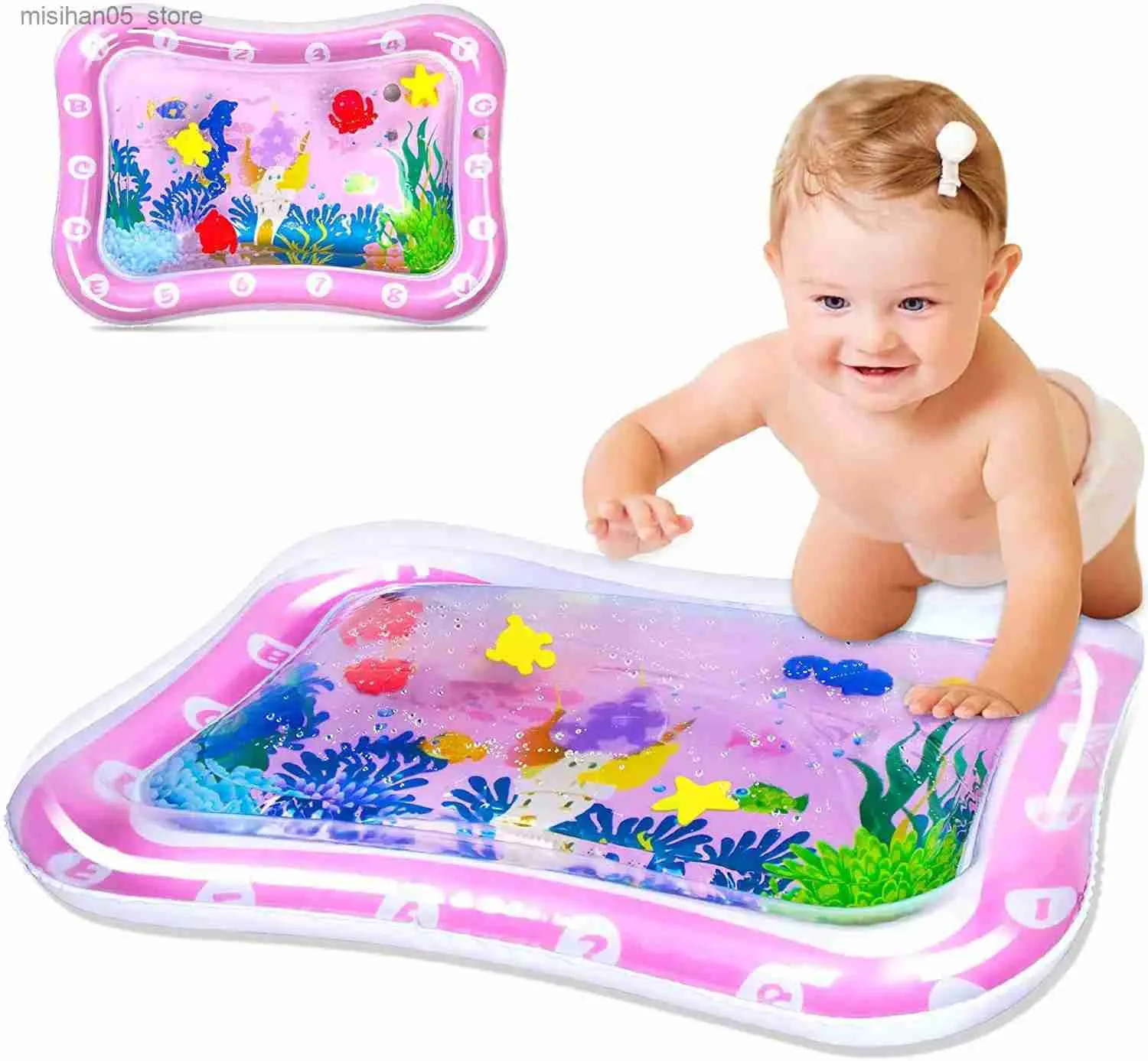 Sand Play Water Fun Baby water pad spray inflatable water pad with different patterns ocean lifesaving pad ice music water accessories game pad Q240426