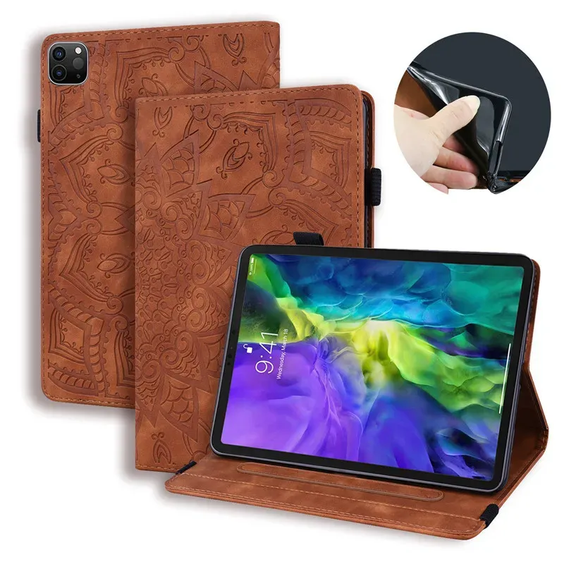 Case Tablet Cover för iPad Pro 12 9 Case 2020 2021 2022 Emboss Leather Wallet Funda för iPad Pro 11 12.9 2022 2021 2020 Case Coque