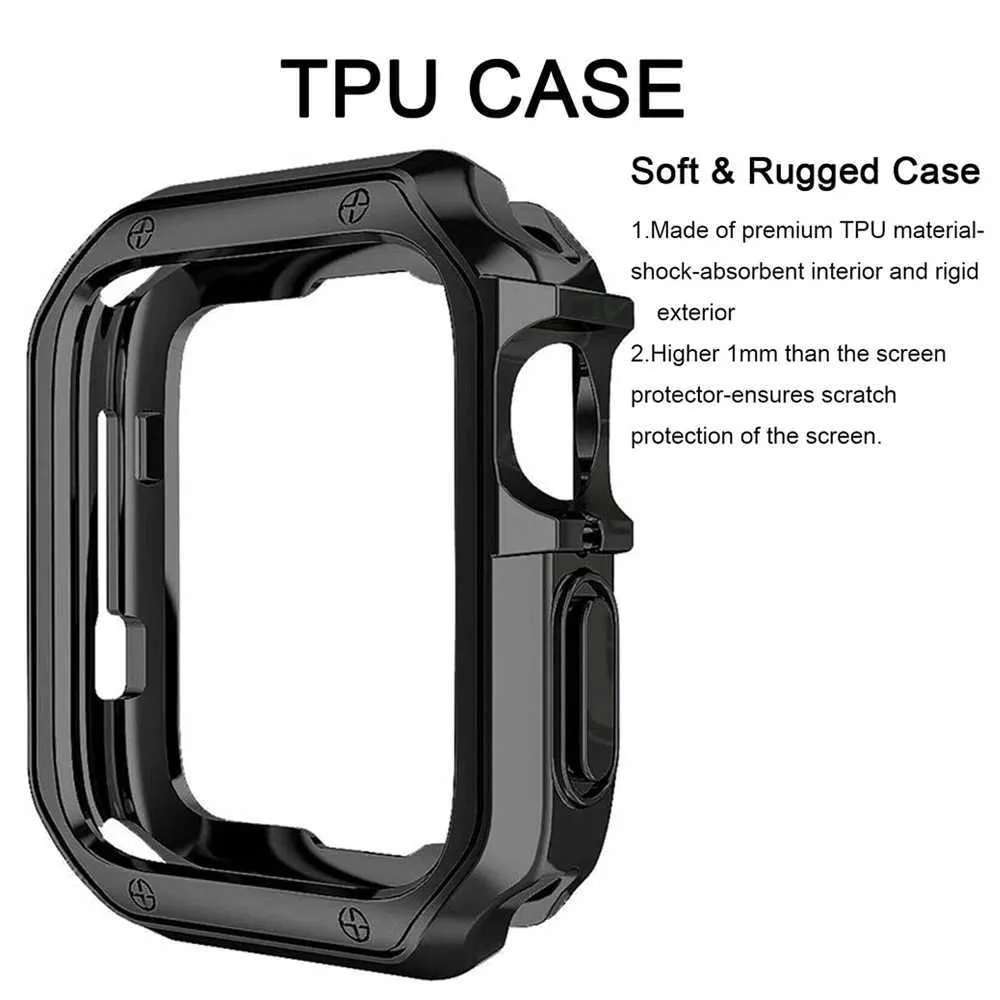 Watch Bands 2-in-1 case+strap suitable for Watch 45mm 44mm strap Ultra 49mm 41mm 40mm stainless steel bracelet soft cover iWatch SE 9 8 7 6 5 4 240424