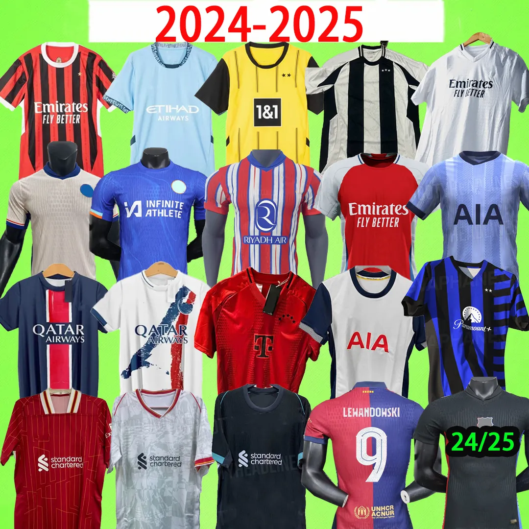 24/25 Nowe koszulki piłkarskie Reales Arsen Bayerns Juve Monachets Ac Man Milans Citys Borussia Cfc Dortmunds Atletico Son Madryts Paris Home Away Football Shirt Inters 2024