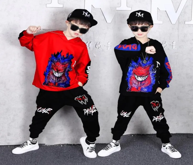 Boys Sports Clothes Suit 516 ans Spring and Automne Sweater Sweat à sweat à sweat à sweat à sweat Hiphop Pantal