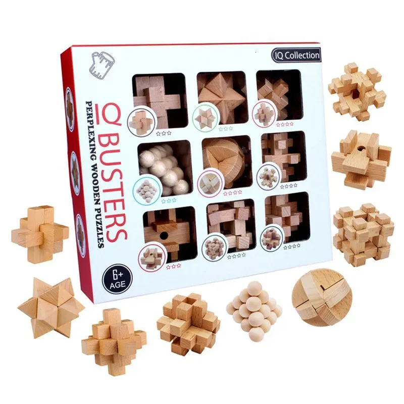 3D Jigsaw Puzzle Toy Lu Ban Kong Ming Lock Adult Social Game Brain Teaser Verbetering van geheugen Childrens Educatief speelgoed 240419