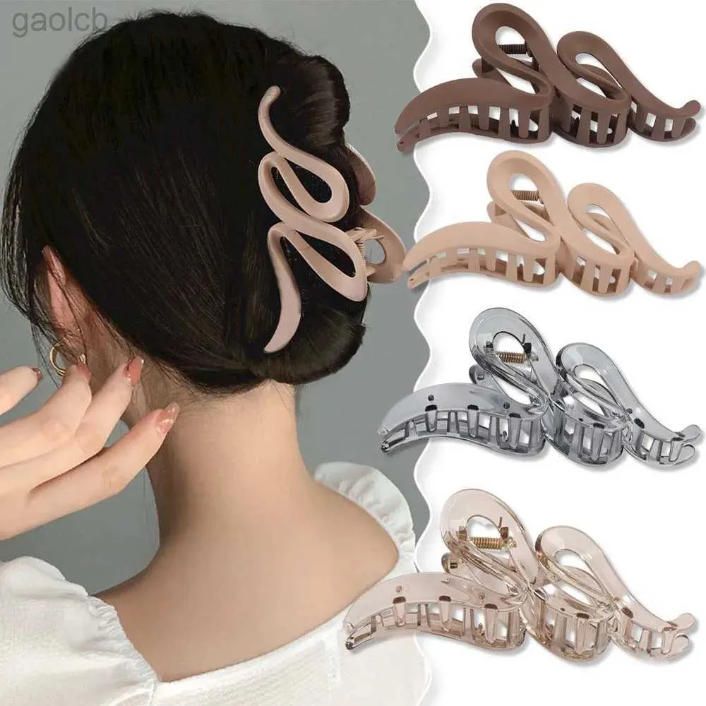 Clips de cheveux Barrettes grandes épingles à cheveux pour femmes vagues Clip de requin Cliffes Trends Clips Français Tempérament Accessoires de cheveux Coréens Girls Headwear 2023 240426