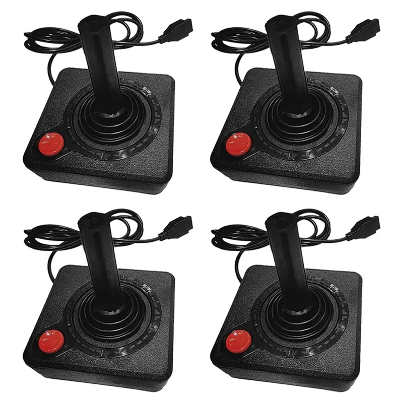 Players 4x Gaming Joystick Controller for Atari 2600 Game Rocker with 4way Lever and Single Action Button Retro Gamepad