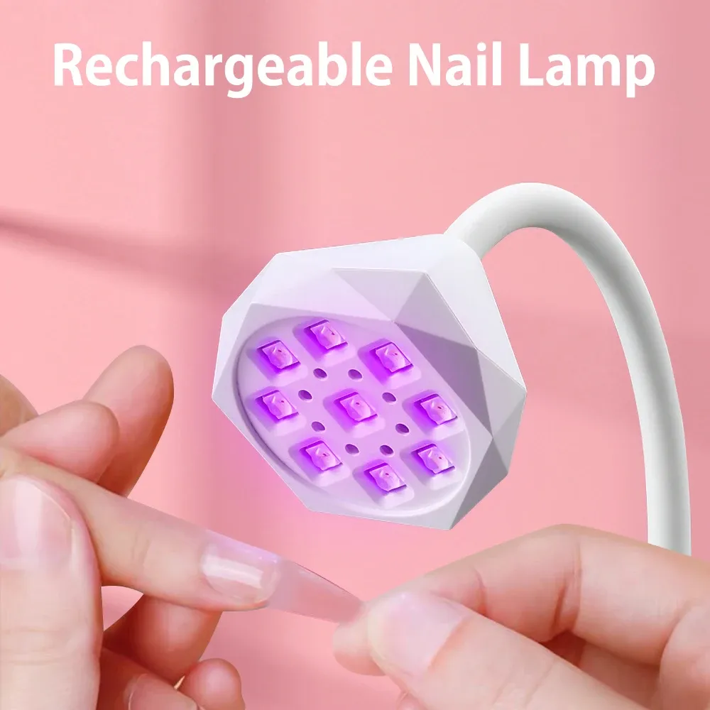 Kits Novo lâmpada de unha LED 27w Lâmpada UV Lâmpada UV 360 ° Bendable Secagem rápida unha Falsa Manicure Gel Gel Curing Table Lamp Lamp Design