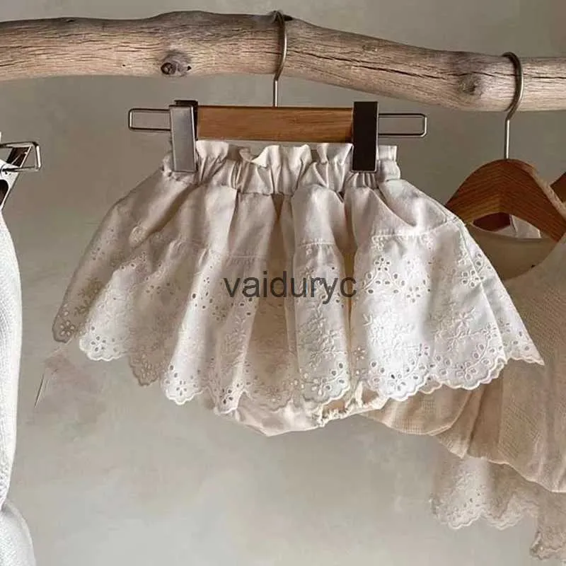 Shorts Summer Baby Shorts Girls Ruffle Bloomer Toddler Girls PP Shorts Baby Lace Shorts H240429