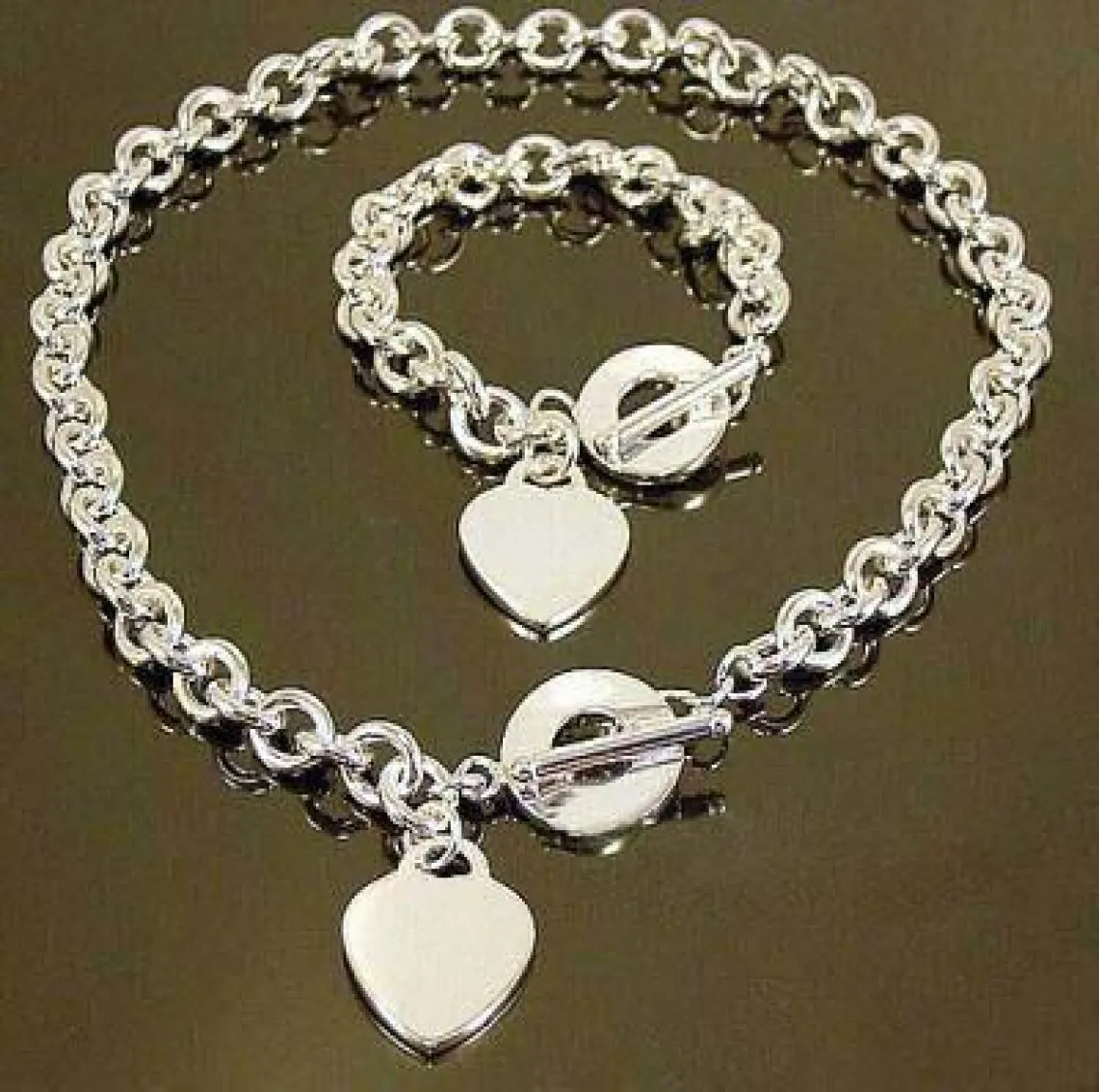 Cadeau de Noël le plus bas entièrement bas 925 Silver Love Coldollacebracelet Set S764355068