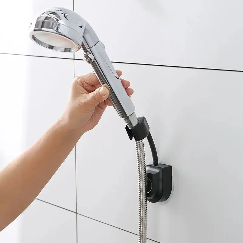 360 ° 샤워 헤드 홀더 조절 가능한 자체 접착성 샤워 헤드 브래킷 벽 마운트 스탠드 스파 욕실 범용 복근