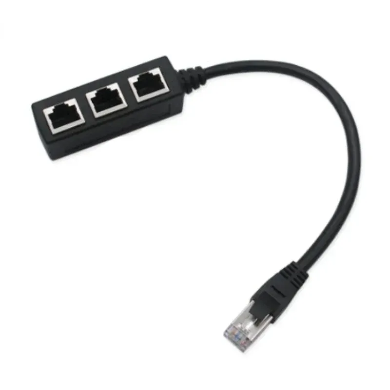 2024 RJ45 Ethernet Splitter Cable 1 masculino a 3 divisor de Ethernet feminino para Cat5 Cat6ethernet Socket Connector Adapter para RJ45 Ethernet Conector