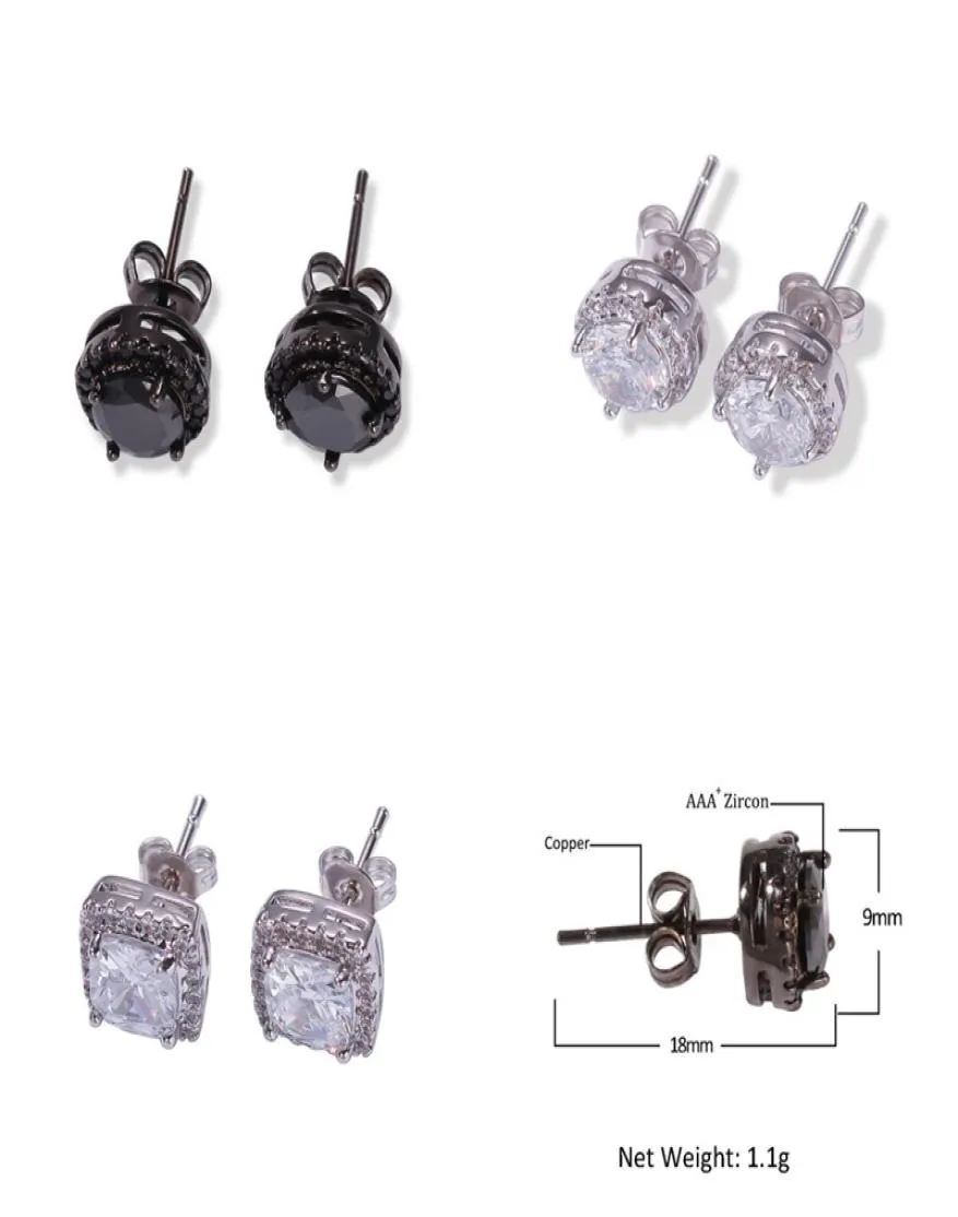 Boucles d'oreilles de goujon Hip Hop Hop New Fashion Boucles d'oreilles en diamant simulées en diamant simulé pour hommes 301 N23758125