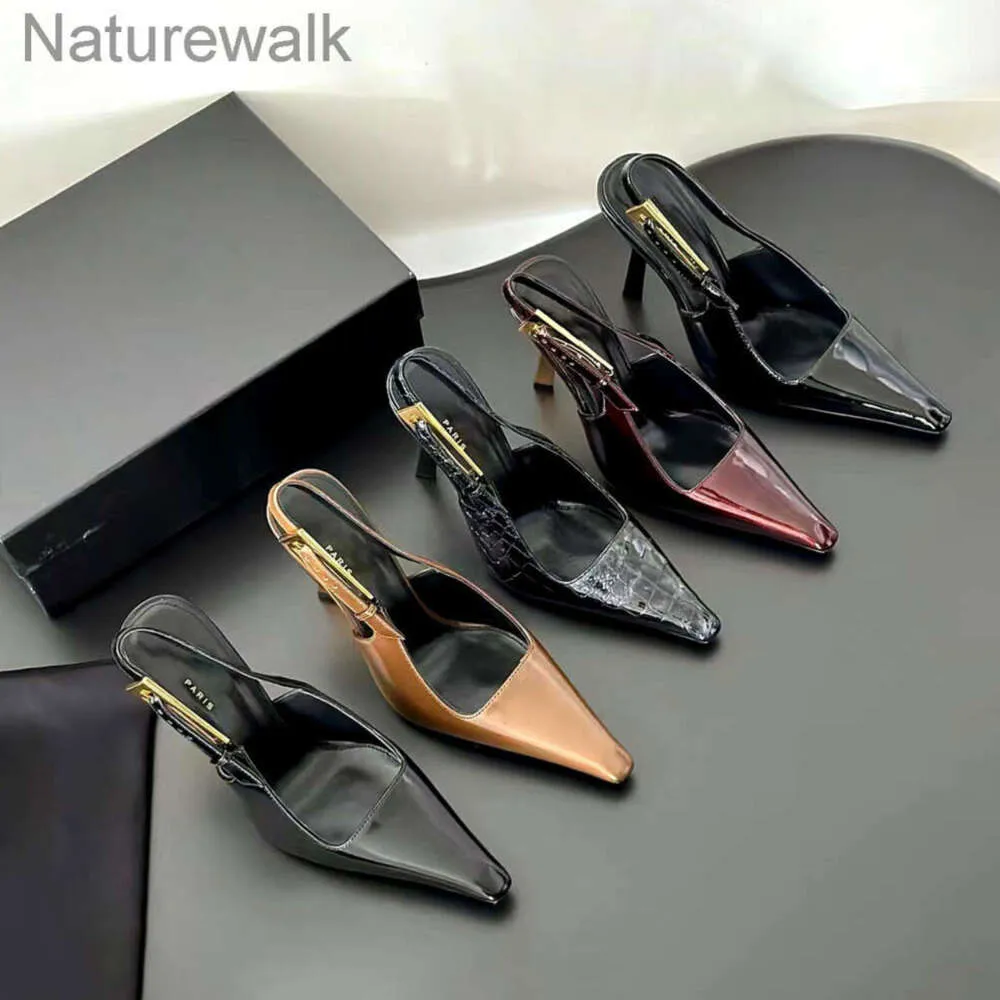 Chaussures habillées 2024 Sandales de créateurs marques Slingbacks High Heels Mandals Sandales Ballet Chaussures en cuir 7-9cm