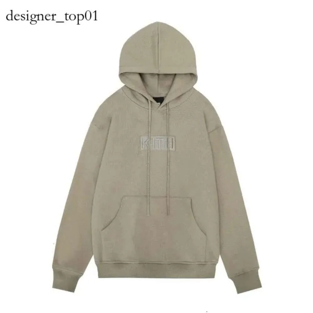 Kith heren sweatshirts ontwerper hoodies mode streetwear kith hoodie geborduurde brief basic mode mode heren dames casual fleece hoodie pullover jas 5672