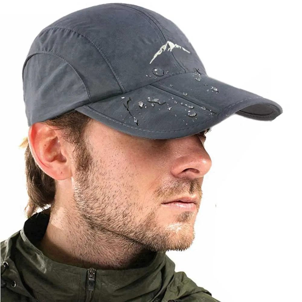 Zakłony kulkowe Sprsummer Outdoor Sport Baseball Cap Szybki sucha unisex wodoodporna oddychająca czapka Składana Cyclhat Słońce Ochrona J240425