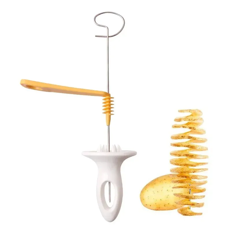 Totation de pomme de terre Slicer en acier inoxydable en plastique torsadé Twisted Potato Cutter Spiral Creative Kitchen Gadgets Vegetable Tool