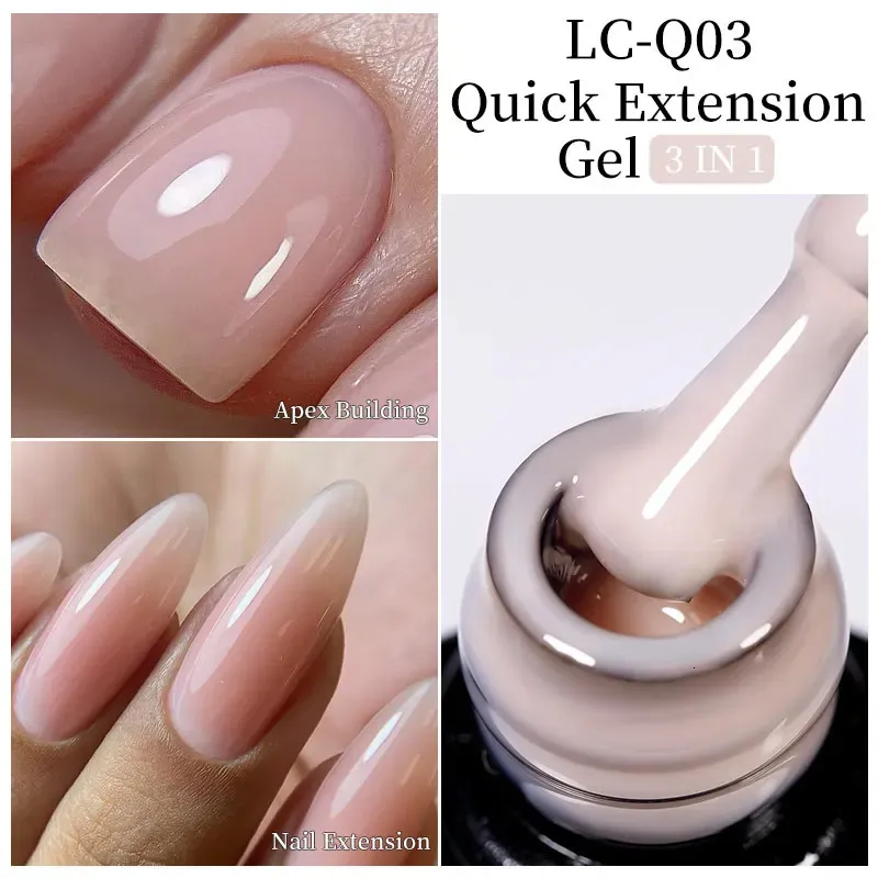 Lilycute 7 ml snabb nagelgel vernis semi permanent akryl kristall vit klar naken polsk uv konstruktion 240425