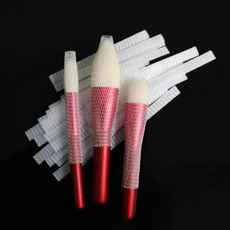 Makeup Brushes Protective Net Wide Cosmetic Tools Pen Cover Protector Plastic White Sheath Mesh