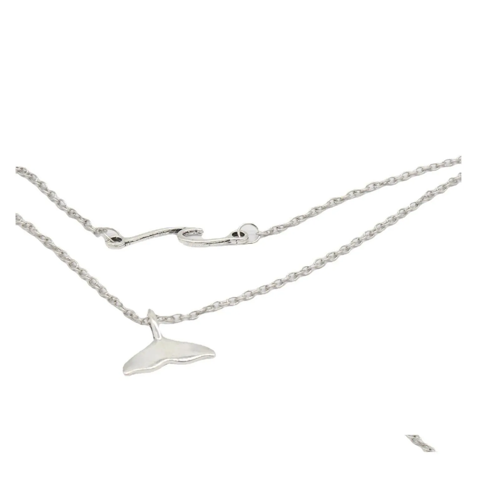 Chevilles bohemian océan vague baleine queue bracelets de cheville femme plage sier couleurs chain de chair