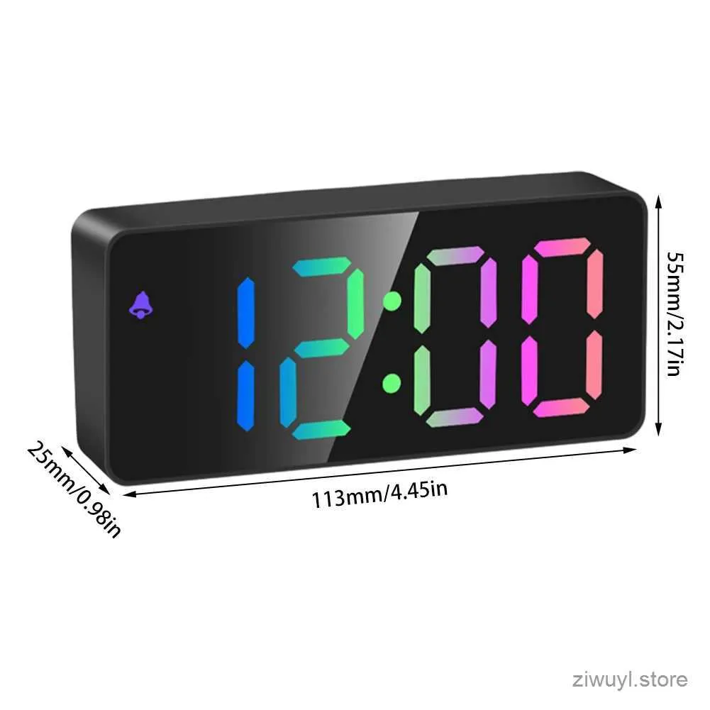 デスクテーブルクロックキッズベッドルームの目覚まし時計小さなデジタルクロックデスクトップ温度日付バックライト3調整可能なボリューム