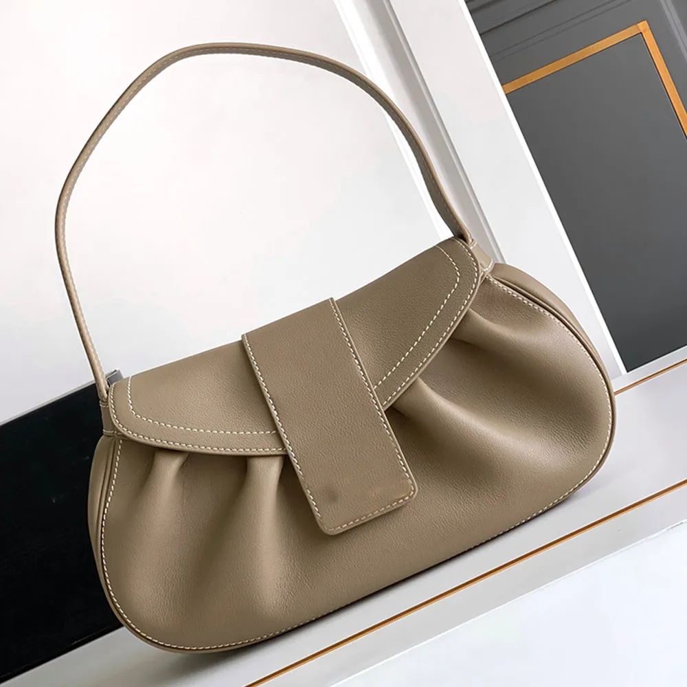 Designerskie kobiety triumfalne torba łukowa Polly Medim Cow Skórzana torebka luksusowa torba pączowa 24ss 10A klasyczny retro ultra duża pojemność