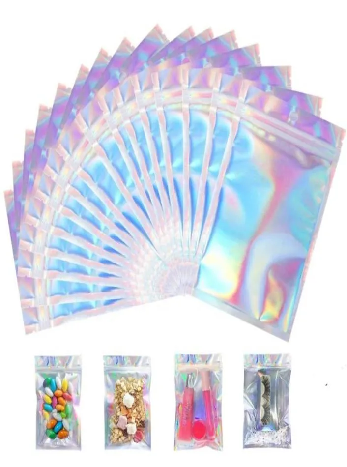 50/100pcs kirpikler ambalaj çantası holografik zip kozmetik torbalar kendi kendine sızdırmaz su geçirmez kirpik paketi kutuları3954724