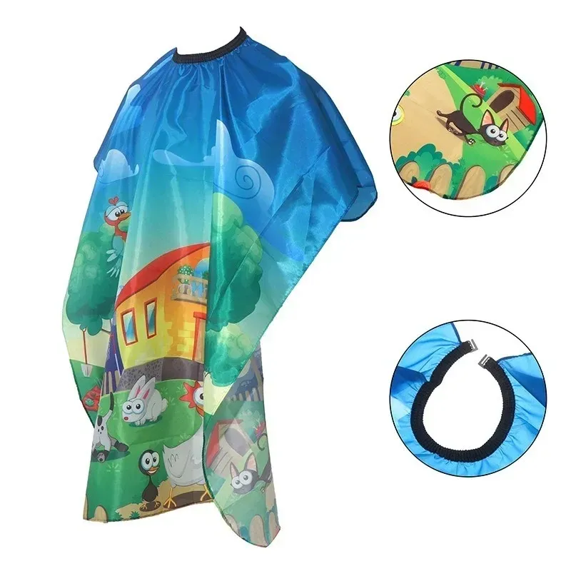 2024 1PC Kids Haircut Frisör Barber Cape Apron Waterproof Dålig frisör Tool Salon Tyg Hårklippning Kap Cape för Barber Shop- För salongsfrisyr Cape