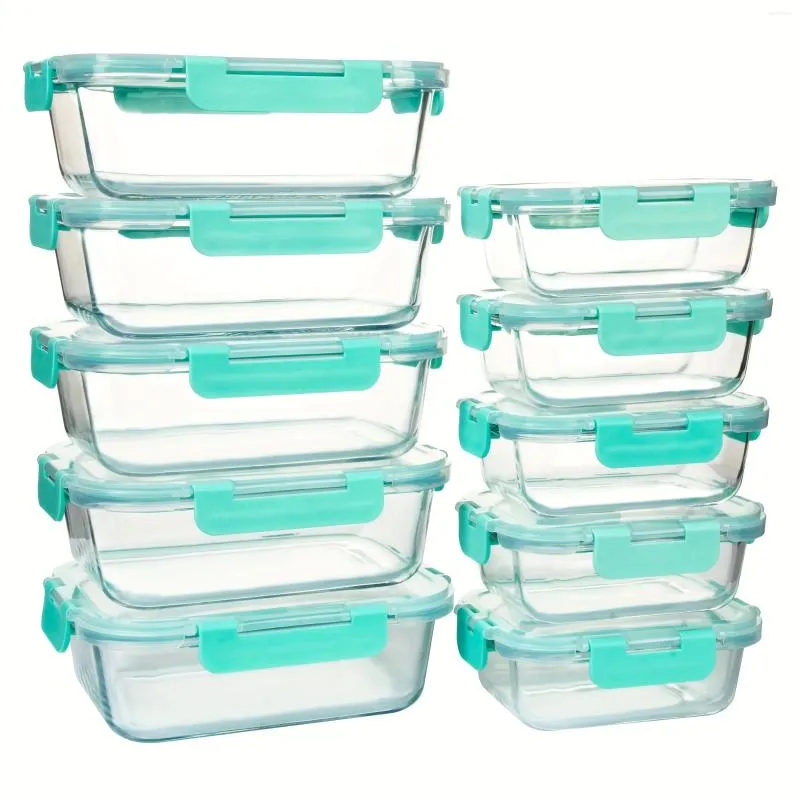 Dinnerware 10pcs Storage Containers Multipurpose Transparent Glass Meal Prep Durable And Leak Proof