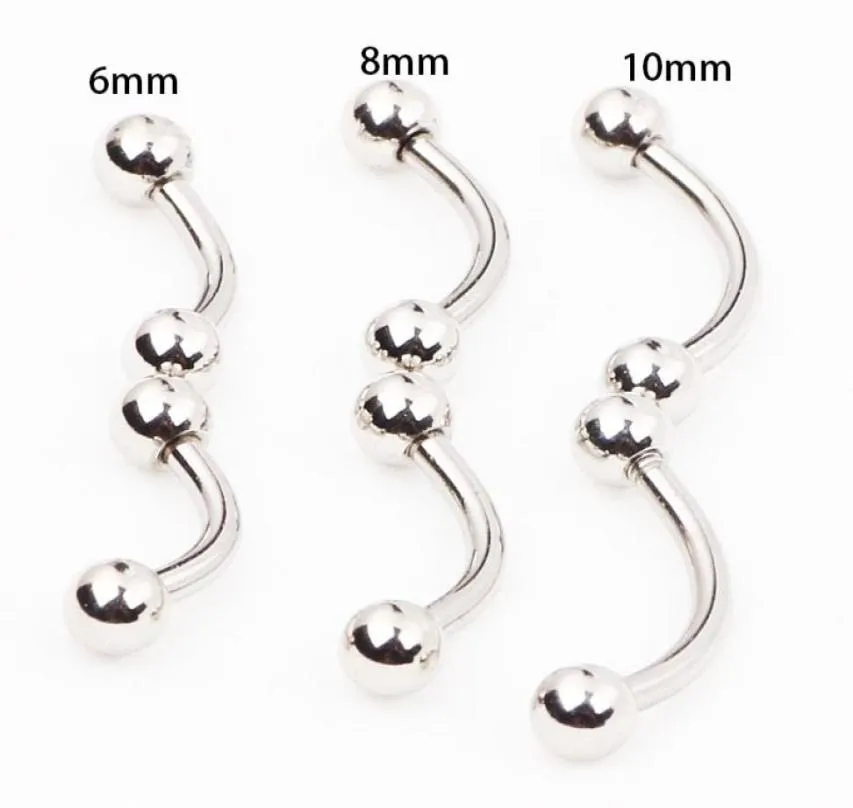 Eyebrpw jewelry E11 100pcs stainless steel ball banana eyebrow ring body jewelry4125660