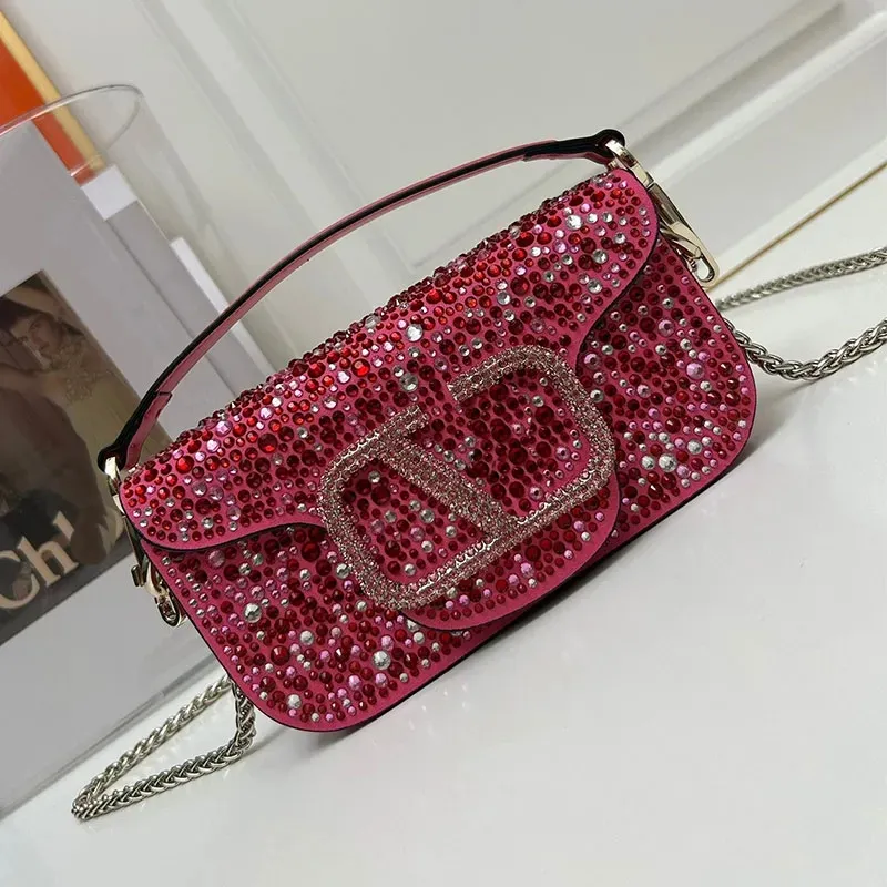 Sac de fourre-tout du soir de luxe Dac à main Crystal Diamond Crossbody Sac Fashion Fashion Silver Chain Sac à bandoulière