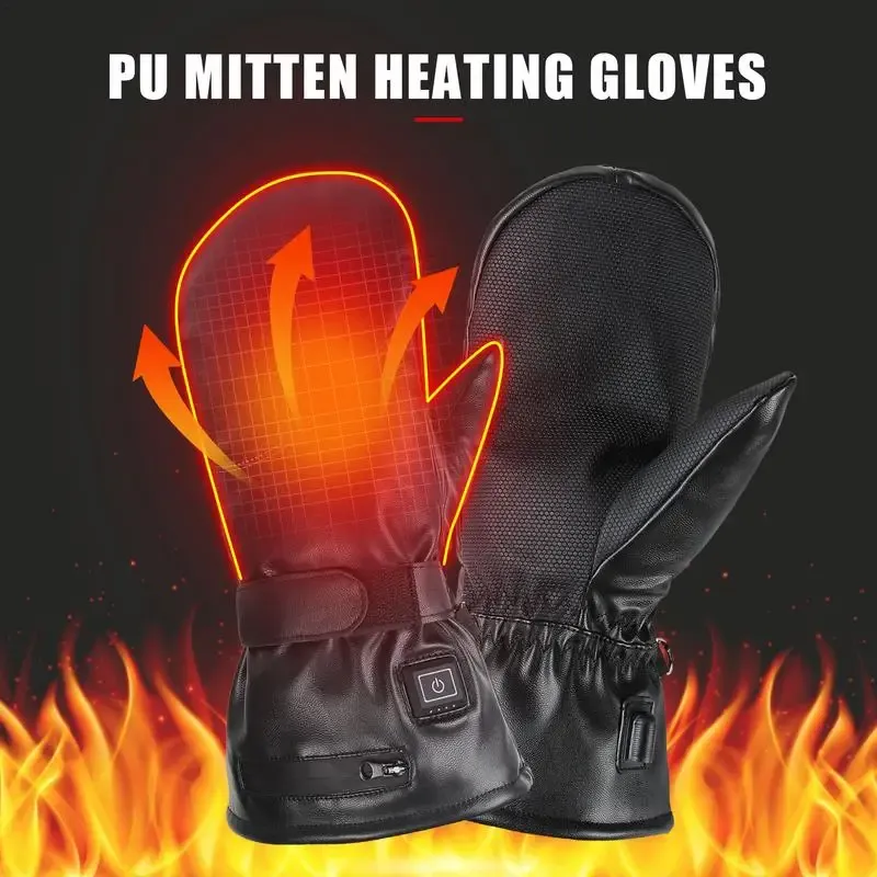Gants gants chauffés électriques 7,4 V 2600mAh Gants à batterie PU Pu étanche de température réglable Ski Gants chauffés pour les hommes
