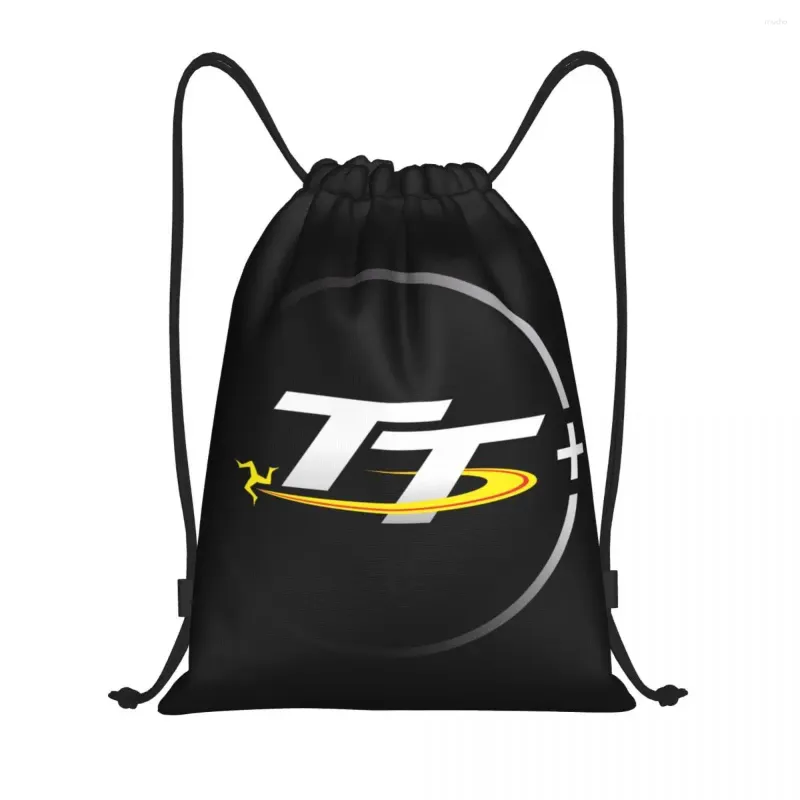 Boodschappentassen Isle of Man Drawring Backpack Women Men Men Sport Gym Sackpack Foldable Motorcycle Training Bag Sack