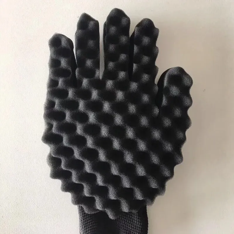 Nowy sklep fryzjerski Męskie włosy Braider Twist Sponge Gloves African Hair Styling Fell Coman Hair Curls Forki Pianka do salonu Glove For Męskie Fryzury