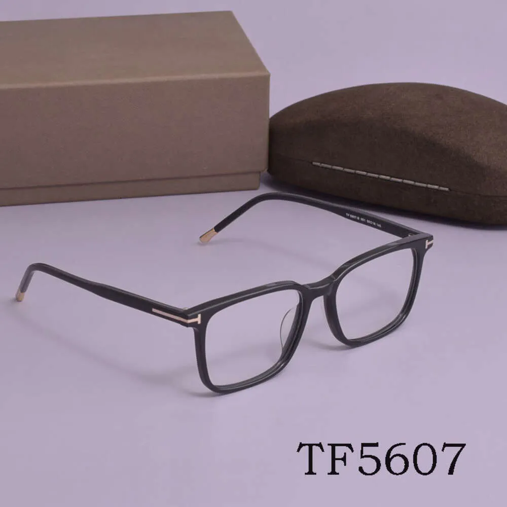 Açık güneş gözlükleri retro büyük çerçeve plat tom güneş gözlükleri erkek ve kadınlar için siyah çerçeve gözlük TF5607 UV koruma seyahat işi bu tür gözlükler düz hafif camlar