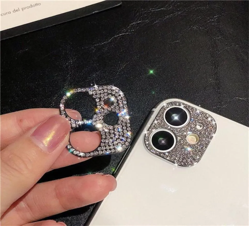 Ontworpen voor iPhone13 12 11cell telefoonhoesjes camera lens beschermer kristal diamant kisten glitter cover metaalbeschermingsdecoratie 4865741