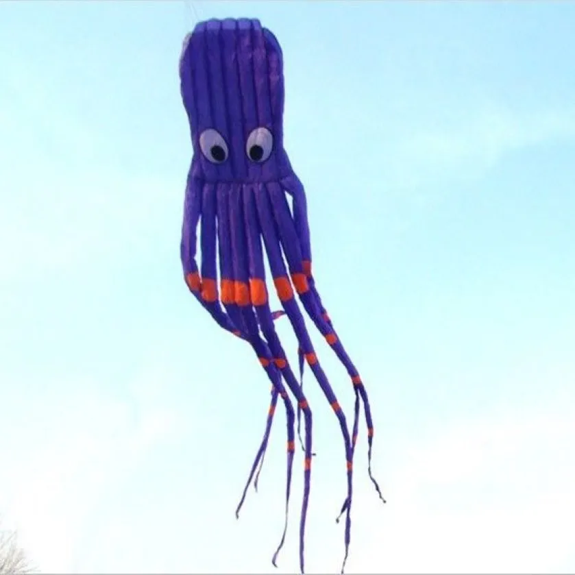 3d 26ft 8m Single Line Stunt Parafoil Purple Octopus Power Sport Kite Outdoor Toy A 3370