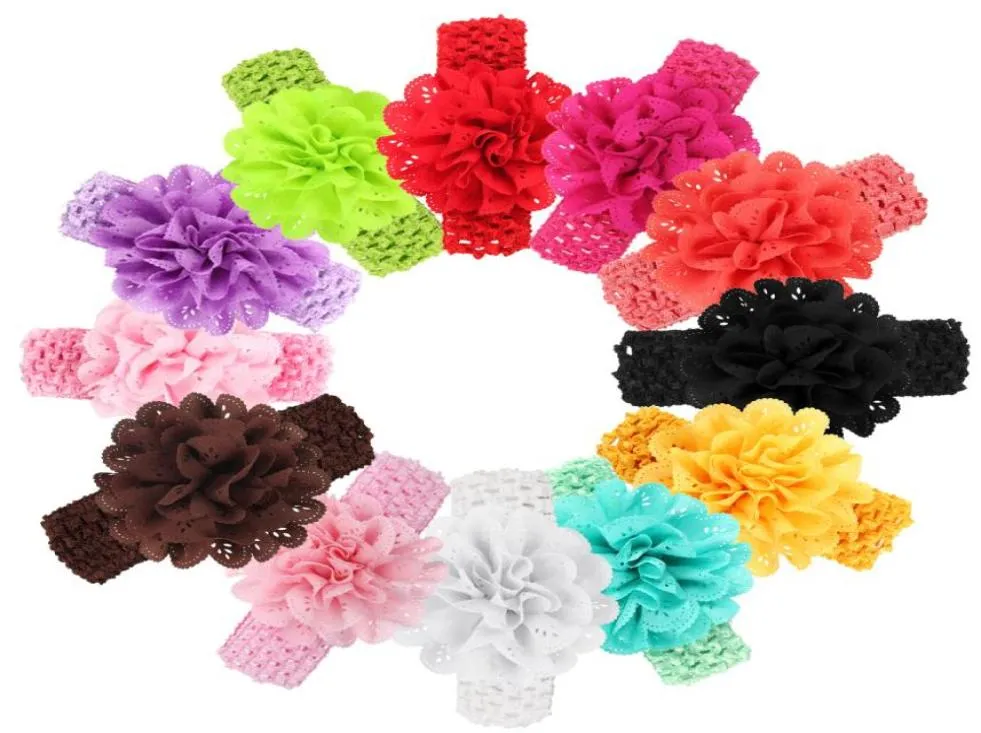 Newborn Baby Girls Headband Big Peony Flower Infant Toddler 45cm Wide bow headbands hairband children hair accessories Headwear K5068183